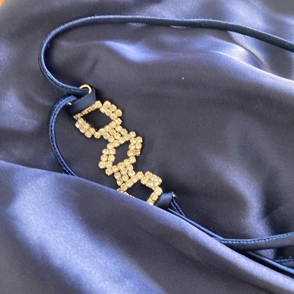 Zara Camisole Satin Dress with Rhinestone Strap - Picture 4 of 4